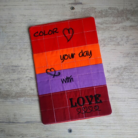 ITH color your day Mugrug Machine embroidery design - tutorial included - Instant download file