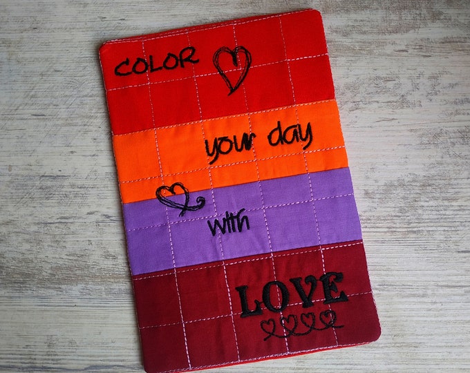ITH color your day Mugrug Machine embroidery design - tutorial included - Instant download file