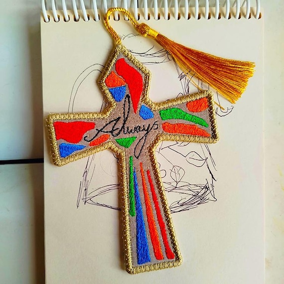 ITH Always cross bookmark Machine embroidery design - Instant download file