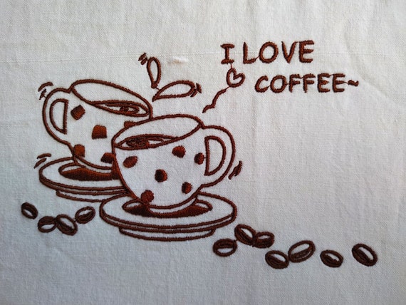 I love coffee machine embroidery design - instant download