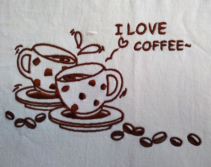 I love coffee machine embroidery design - instant download