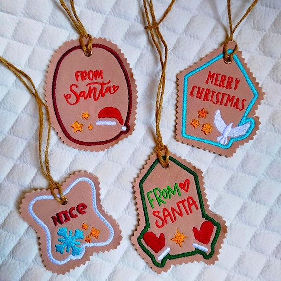 ITH Christmas tags Machine embroidery designs - Instant download files