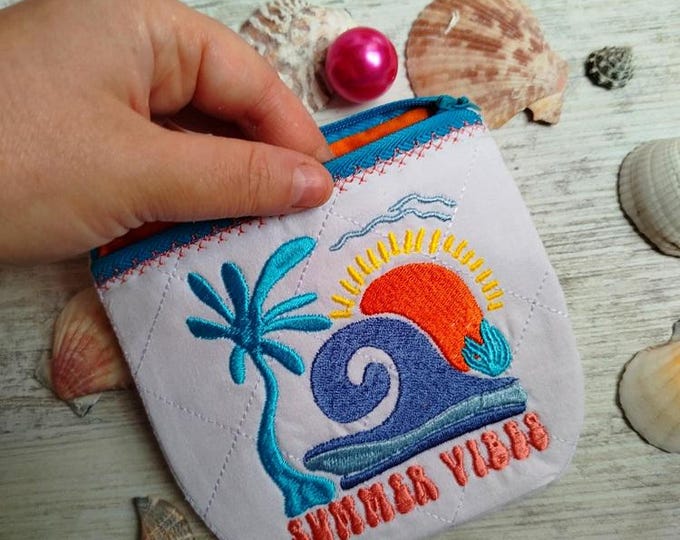 ITH Summer vibes purse Machine embroidery design - Instant download file