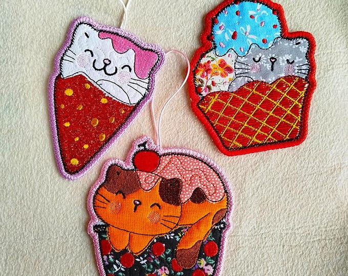 ITH Kitties ornaments Machine embroidery designs - Instant download file