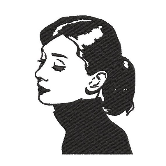 Audrey Hepburn machine embroidery design#2 - instant download