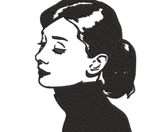 Audrey Hepburn machine embroidery design#2 - instant download