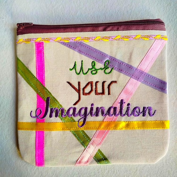 ITH purse with ribbons and imagination - Machine embroidery design - Instant download file