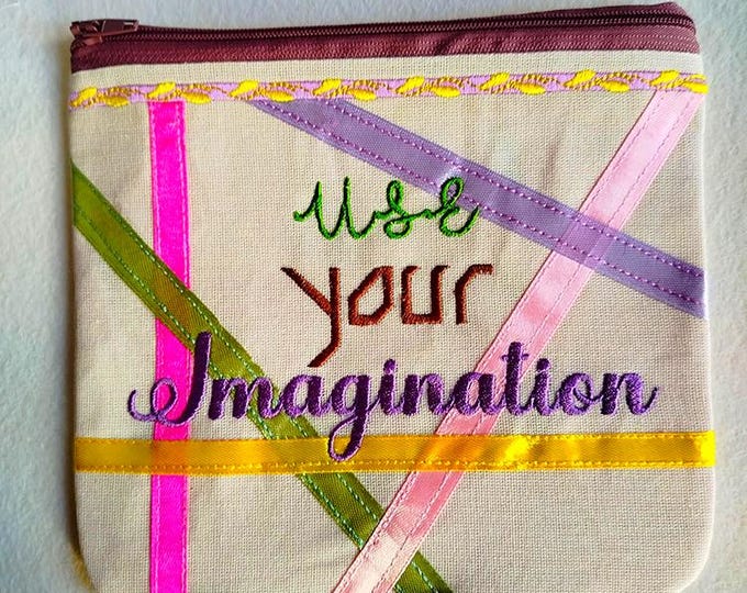 ITH purse with ribbons and imagination - Machine embroidery design - Instant download file