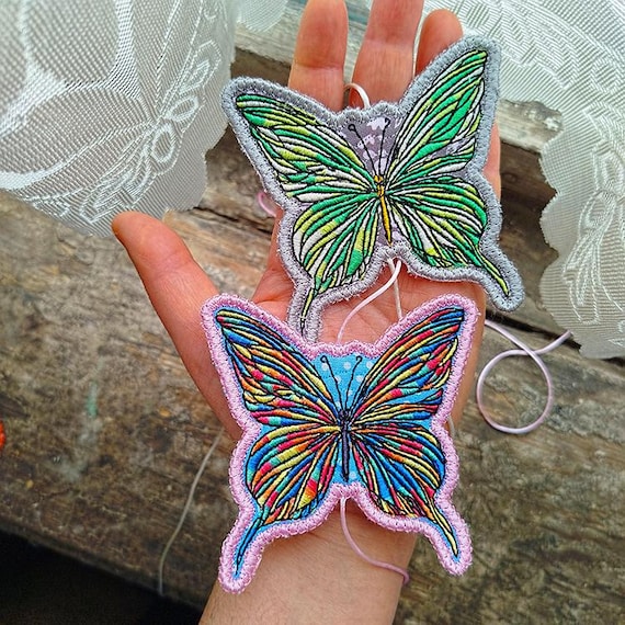 ITH Butterfly tag for variegated thread Machine embroidery design - Instant download file