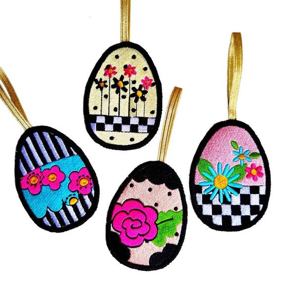 Designer eggs Machine embroidery designs - Instant download files