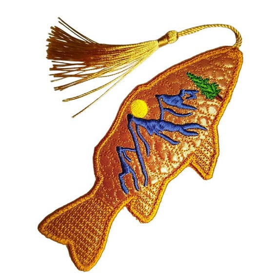 ITH Goldie fish bookmark Machine embroidery design - Instant download file
