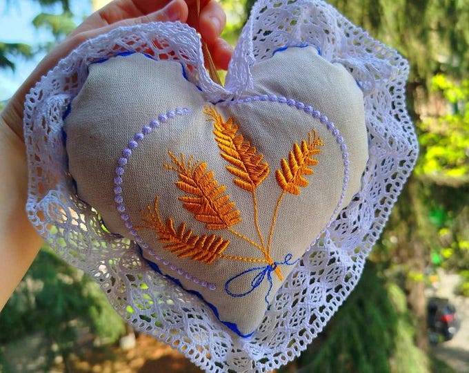 ITH Wheat heart Machine embroidery design - Instant download file