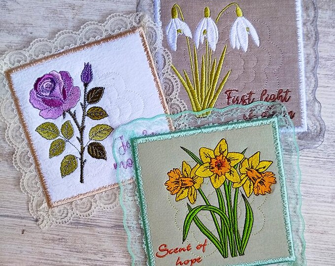 ITH Divine blossoms set Machine embroidery designs - Instant download file