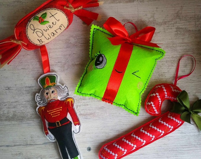 ITH Christmas ornaments Machine embroidery designs set - tutorials included - Instant download files