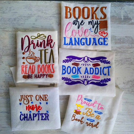 Bookworm Machine embroidery designs set - Instant download file