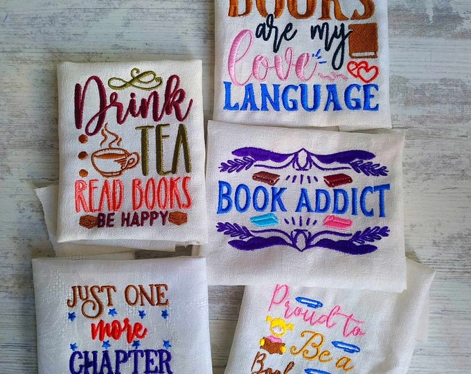 Bookworm Machine embroidery designs set - Instant download file