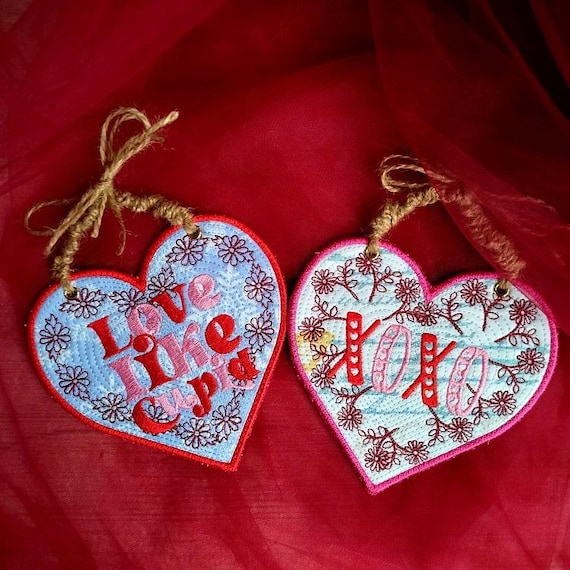 ITH Valentine hearts Machine embroidery designs - Instant download files