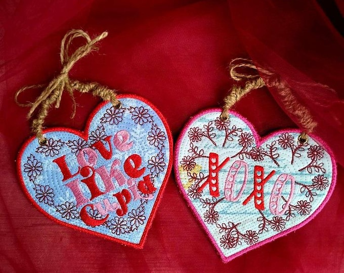ITH Valentine hearts Machine embroidery designs - Instant download files