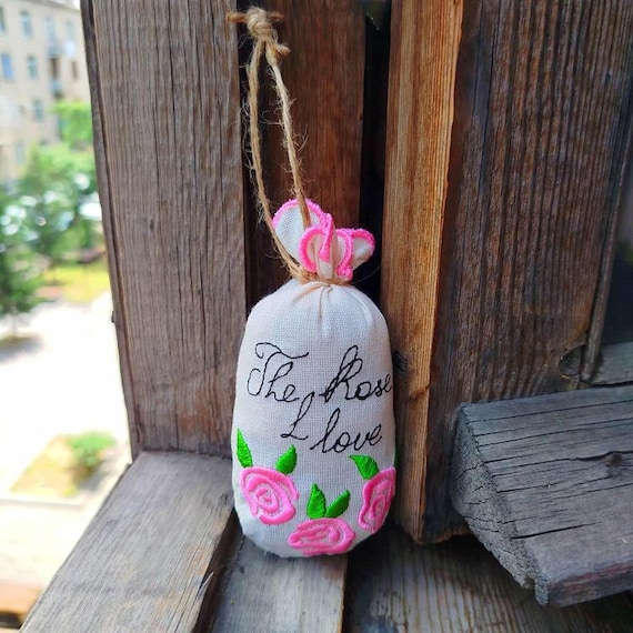 ITH The rose I love Potpourri bag Machine embroidery design - Instant download file