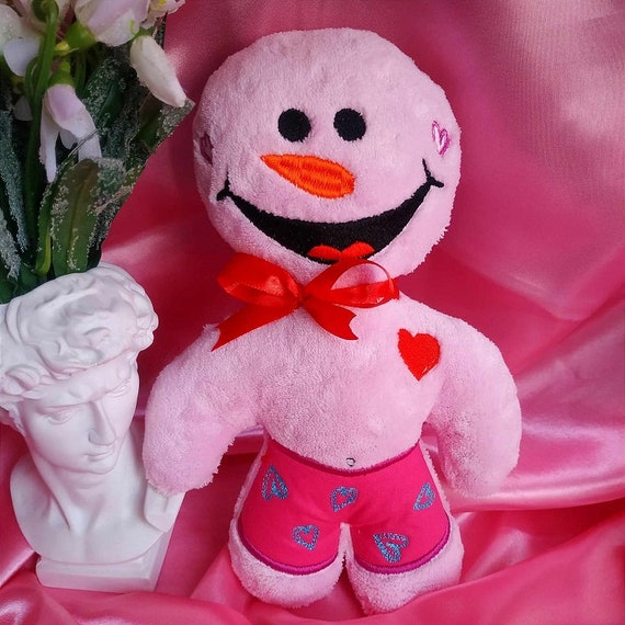 ITH Funny Valentine snowman Machine embroidery design - Instant download file