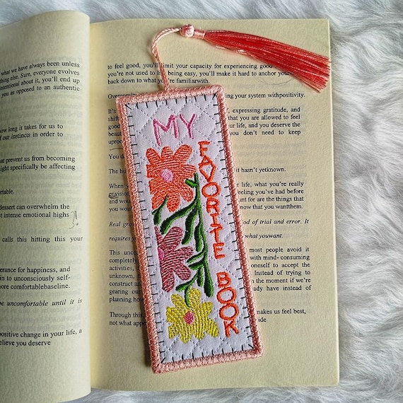 ITH My favorite book bookmark Machine embroidery design - Instant download file