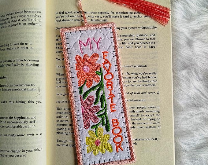 ITH My favorite book bookmark Machine embroidery design - Instant download file