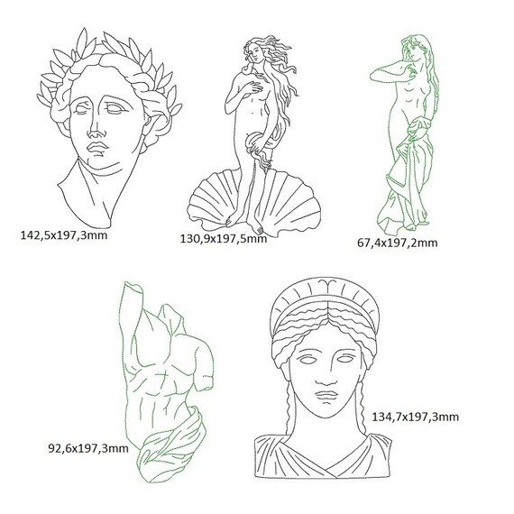 Art with lines Machine embroidery designs set - Instant download files