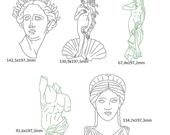 Art with lines Machine embroidery designs set - Instant download files