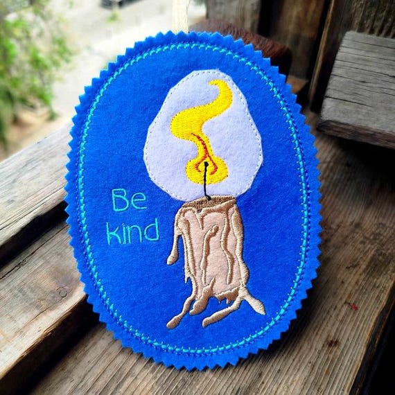 ITH Be Kind ornament Machine embroidery design - Instant download file
