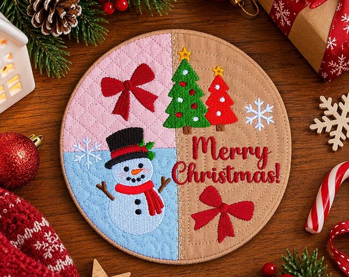 ITH Christmas mood mugrug Machine embroidery design - Instant download file