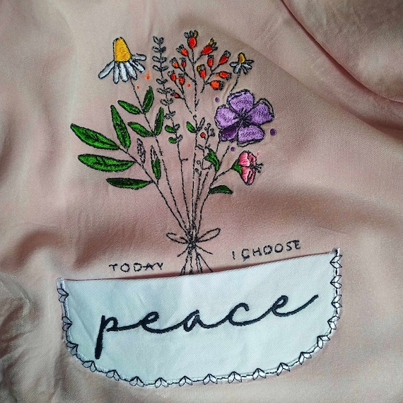 ITH Pocket - Today I choose peace Machine embroidery design - Instant download file