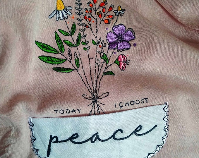ITH Pocket - Today I choose peace Machine embroidery design - Instant download file