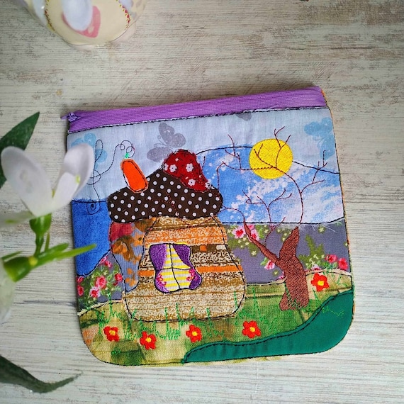 ITH quilted house purse Machine embroidery design - Instant download file