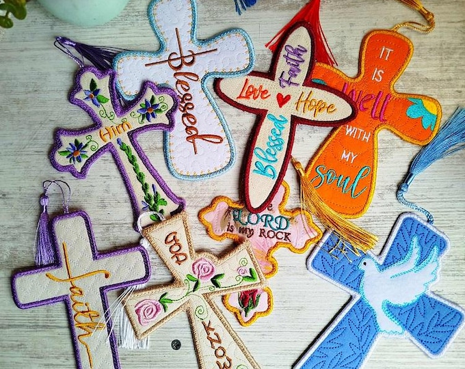 ITH Cross special bookmarks Bundle Machine embroidery designs - Instant download files