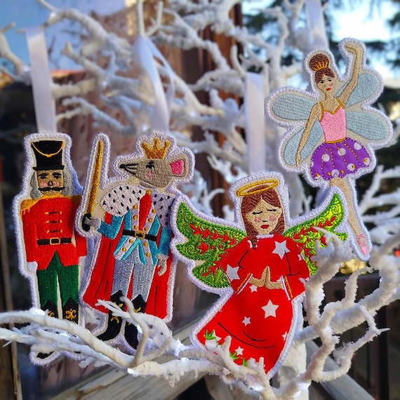 ITH Nutcracker ornaments set Machine embroidery designs - Instant download files