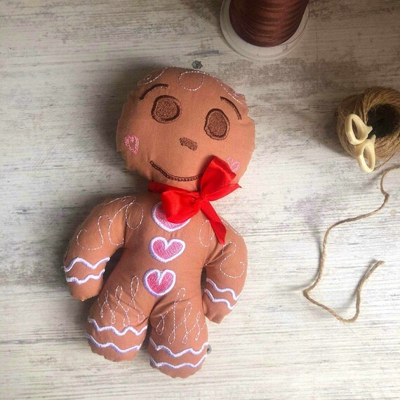 ITH gingerbread Machine embroidery design - Tutorial included - Instant download file