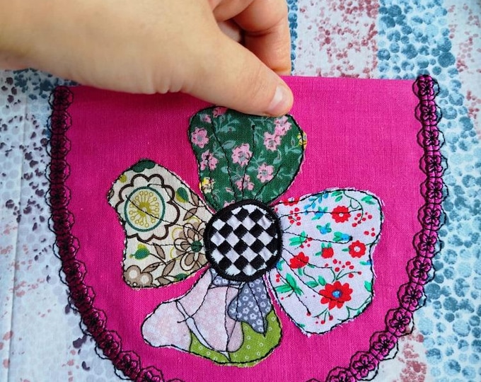 ITH Floral applique pocket Machine embroidery design - instant download file