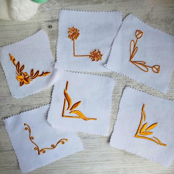 Napkin corners to love Machine embroidery designs - Instant download files