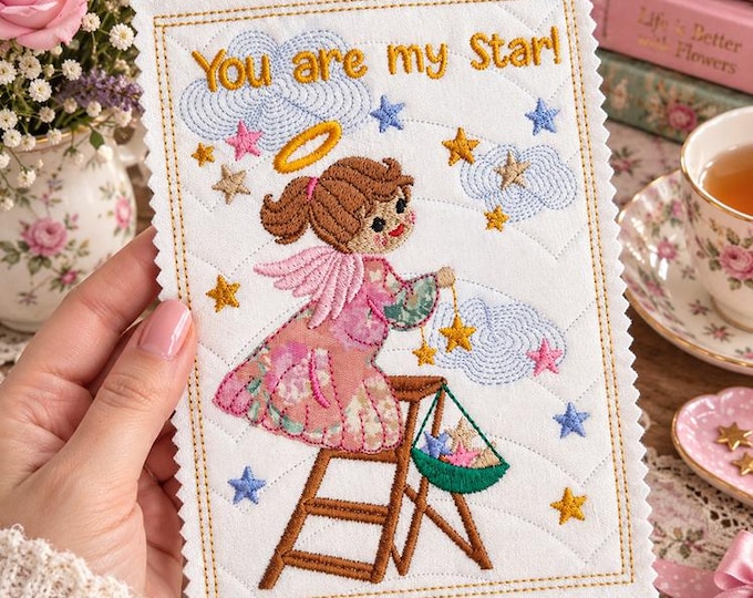 ITH My star card Machine embroidery design - Instant download file
