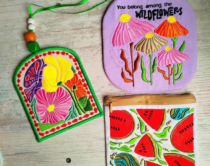 The set of three in the hoop Machine embroidery designs - Instant download files