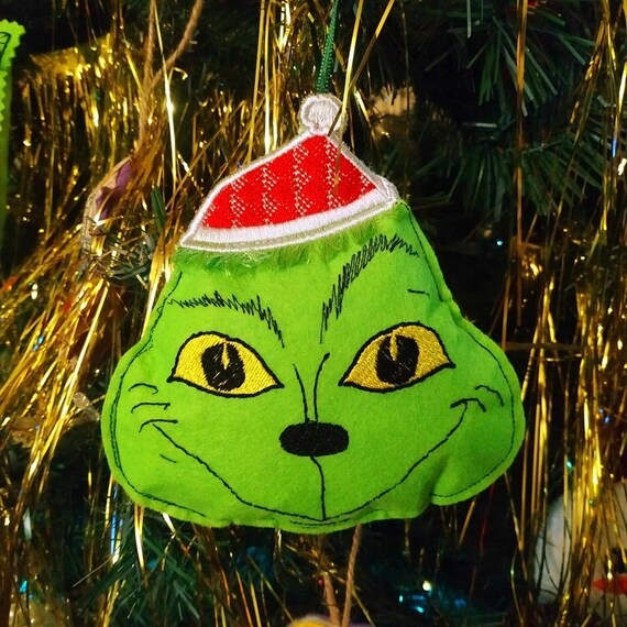 ITH Grumpy fringed felt ornament Machine embroidery design - tutorial included - Instant download file