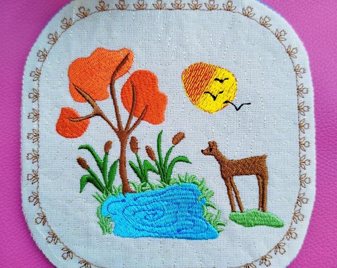 ITH Sweet forest coaster 2 Machine embroidery design - Instant download file