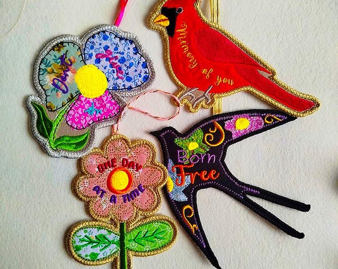 ITH Inspirational sayings ornaments - Machine embroidery designs - Instant download file