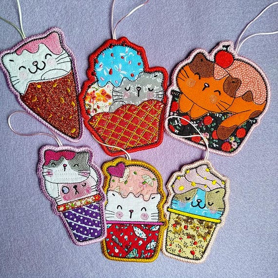 ITH Kitties ornaments bundle machine embroidery designs - Instant download file