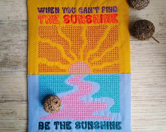 ITH Be the sunshine mugrug Machine embroidery design - Instant download file