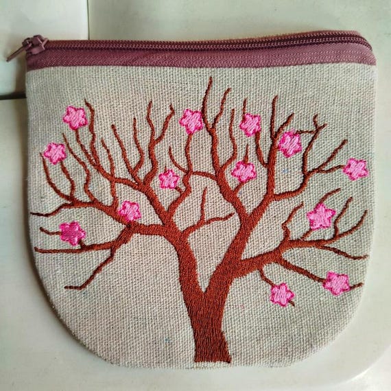 ITH Blooming tree purse Machine embroidery design - Instant download file