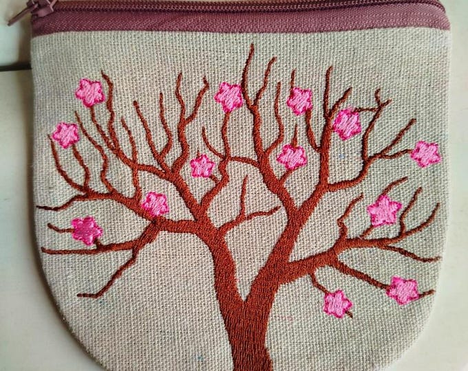 ITH Blooming tree purse Machine embroidery design - Instant download file