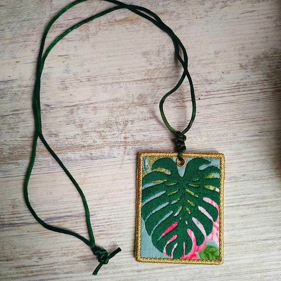 ITH Monstera pendant Machine embroidery design - Instant download file