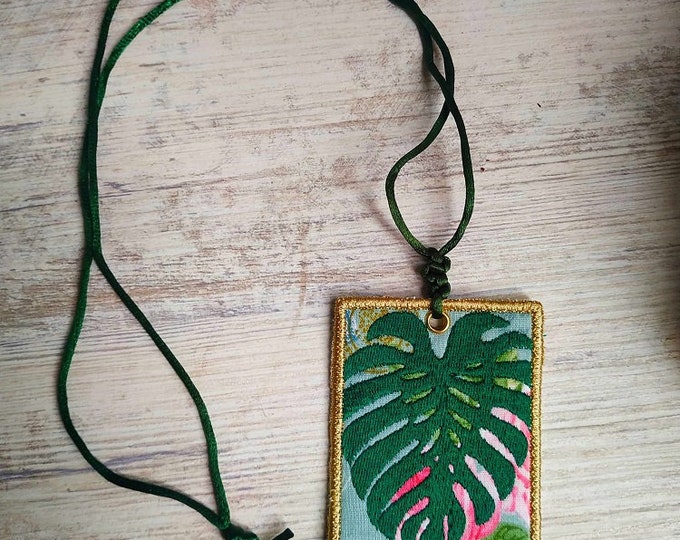 ITH Monstera pendant Machine embroidery design - Instant download file