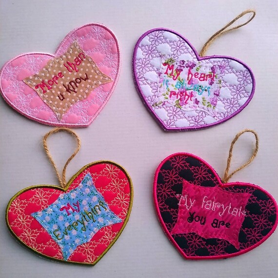 ITH Love letters or Ornaments machine embroidery design- Tutorial included - Instant download file